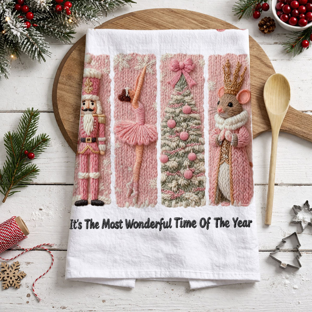 Nutcracker Pink Kitchen Towel
