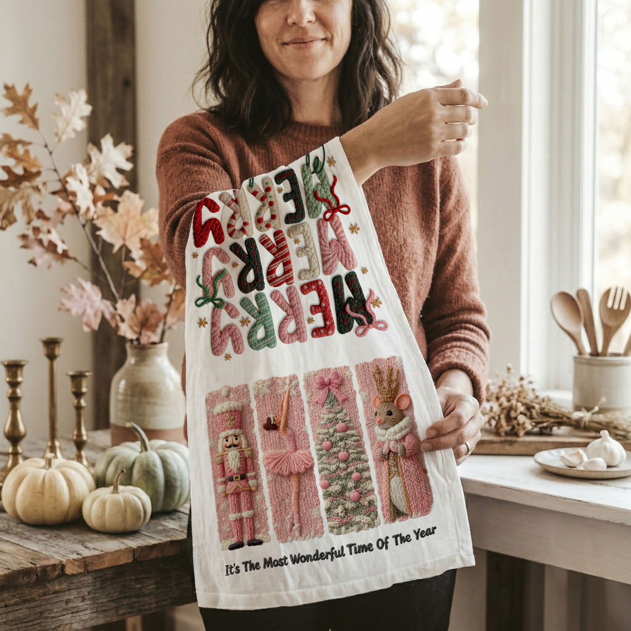 Nutcracker Pink Kitchen Towel