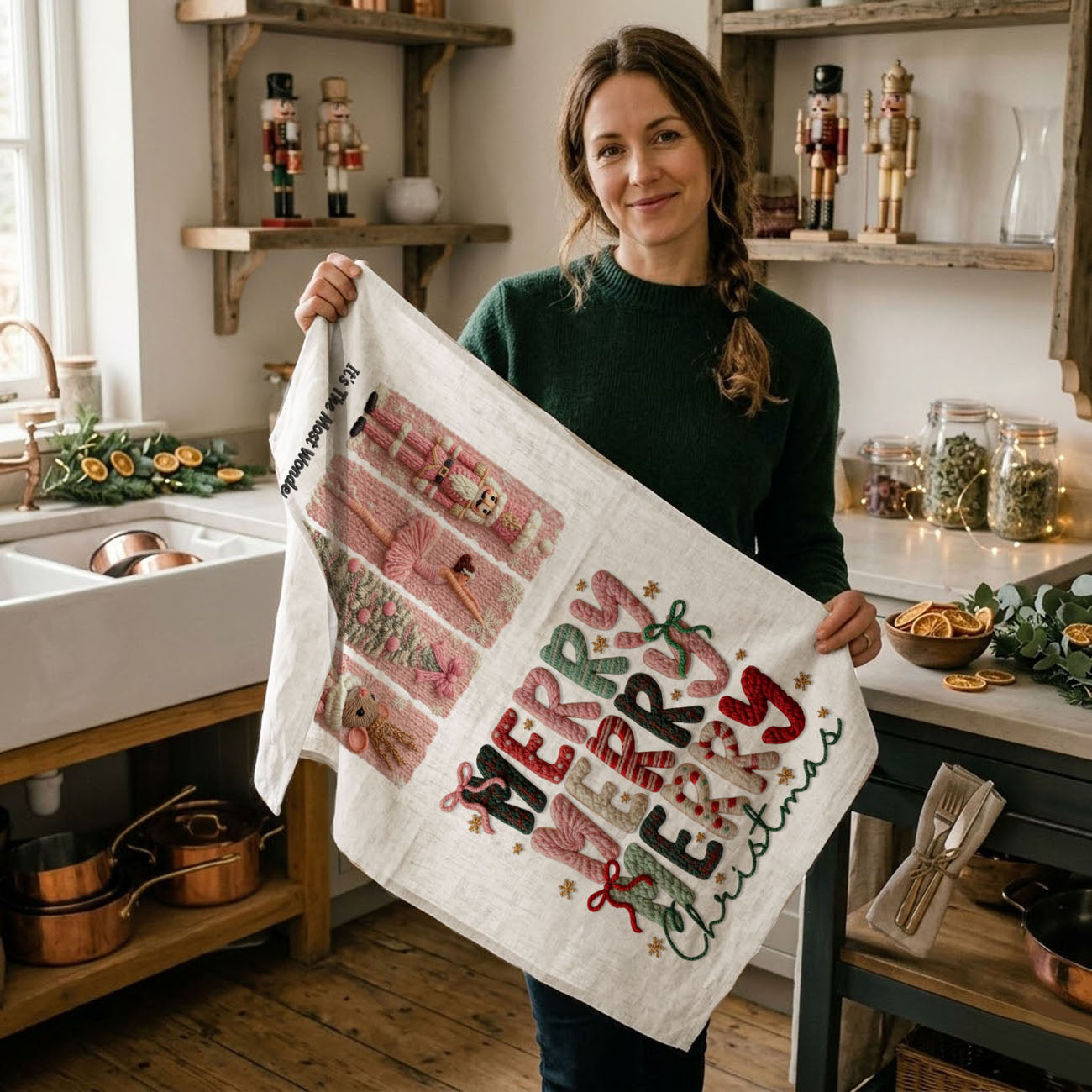 Nutcracker Pink Kitchen Towel