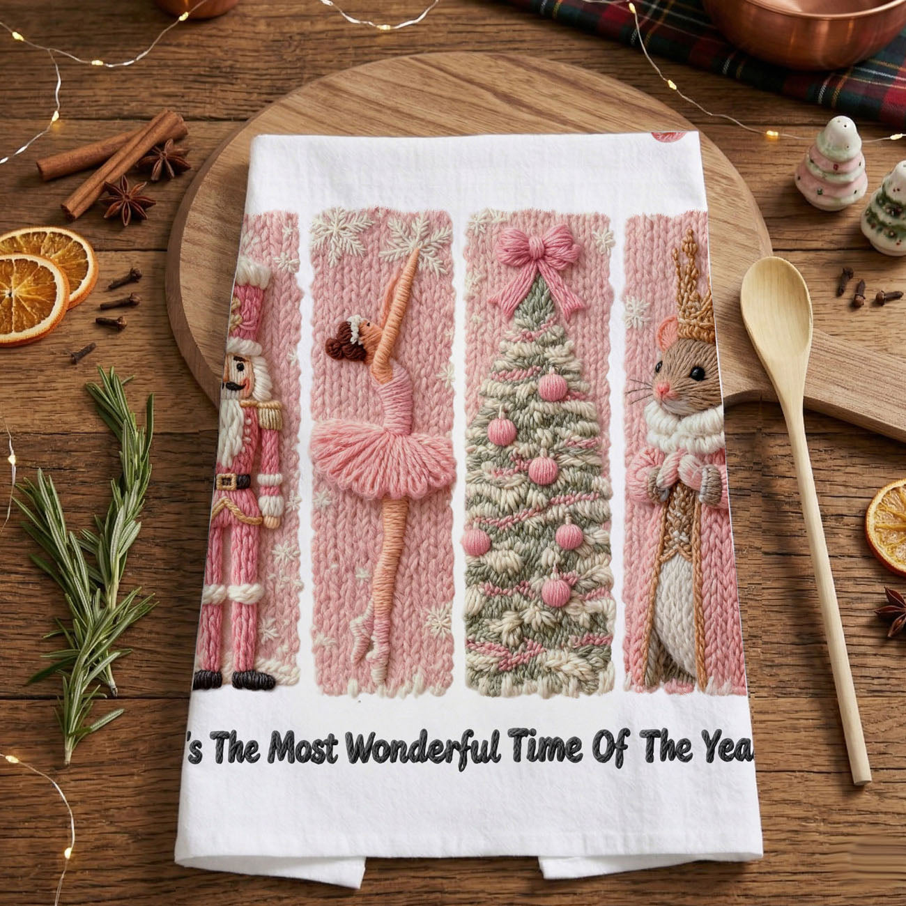 Nutcracker Pink Kitchen Towel