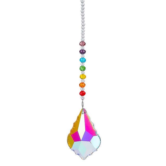 Metallic Hoop Moon Sun Catcher Hanging Crystal Pendant Chandelier Lamps Light Crystals Glass Pendants Light Rainbow Maker Wind Chime Hanging Drop Gift of Good Luck Garden Decor Hanging Ornament For Home Decoration
