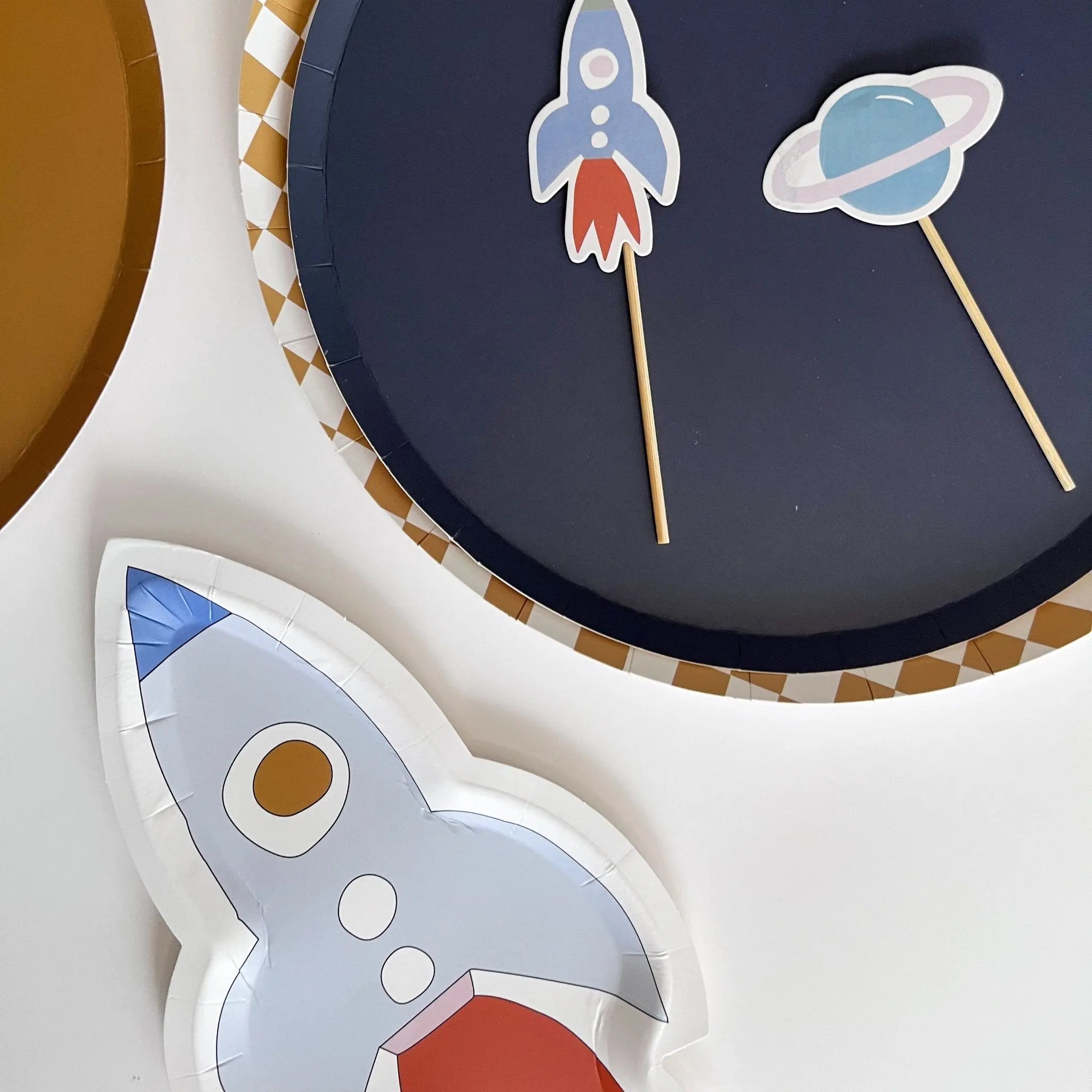 Mini Space Rocketship Dessert Plate (8pcs)