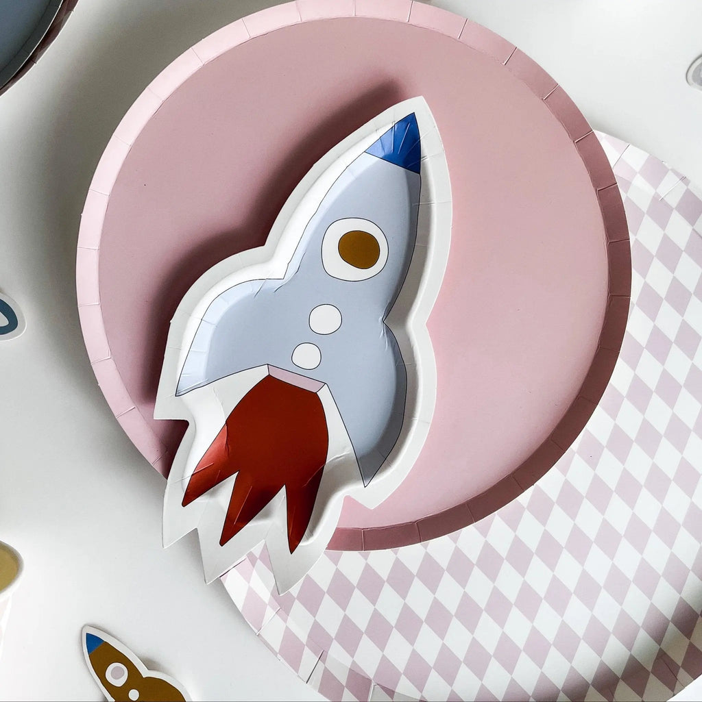 Mini Space Rocketship Dessert Plate (8pcs)