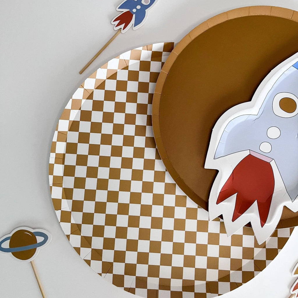 Mini Space Rocketship Dessert Plate (8pcs)