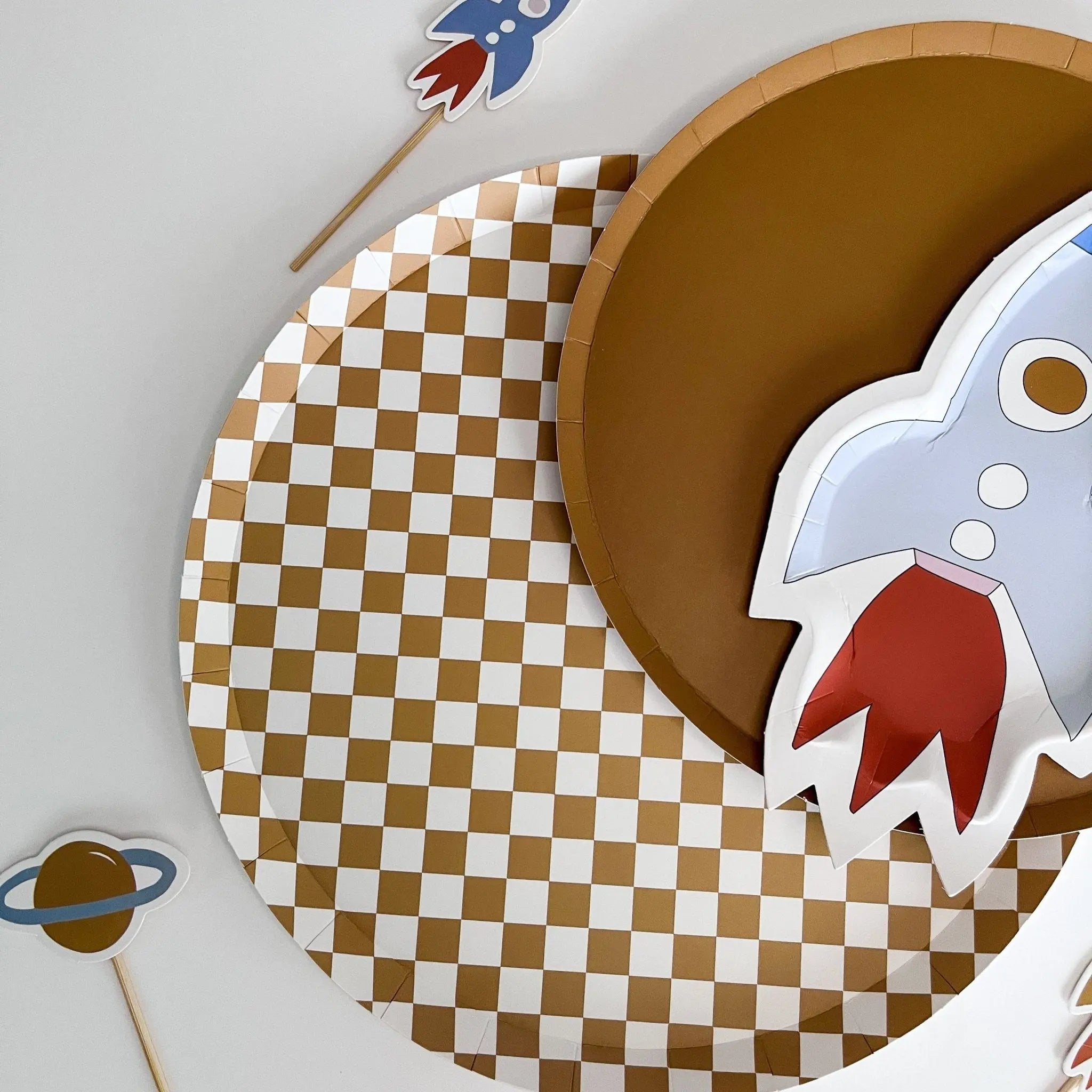 Mini Space Rocketship Dessert Plate (8pcs)