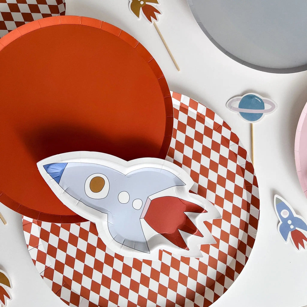 Mini Space Rocketship Dessert Plate (8pcs)