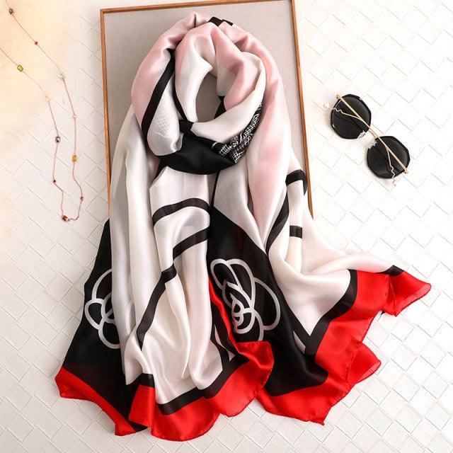 New Brand Designer Luxury  Winter Long Silk Scarf Shawls Wraps Print Cotton Scarf Stylish Head Wraps Scarves Hijabs Neck Scarves Lady Hijab For Female