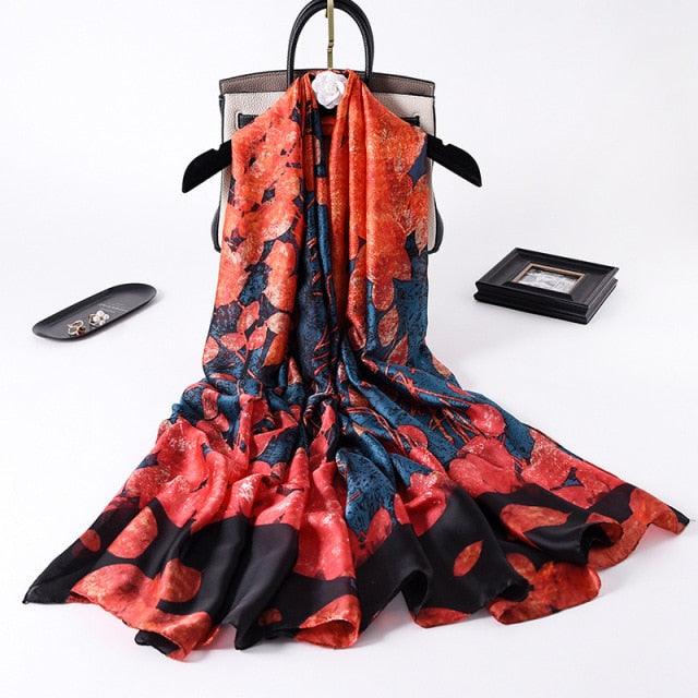 New Brand Designer Luxury  Winter Long Silk Scarf Shawls Wraps Print Cotton Scarf Stylish Head Wraps Scarves Hijabs Neck Scarves Lady Hijab For Female