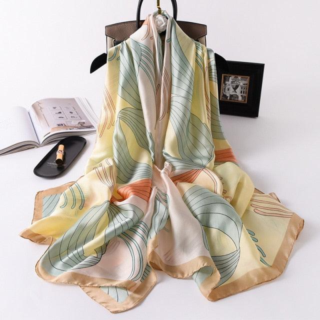New Brand Designer Luxury  Winter Long Silk Scarf Shawls Wraps Print Cotton Scarf Stylish Head Wraps Scarves Hijabs Neck Scarves Lady Hijab For Female