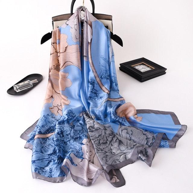 New Brand Designer Luxury  Winter Long Silk Scarf Shawls Wraps Print Cotton Scarf Stylish Head Wraps Scarves Hijabs Neck Scarves Lady Hijab For Female