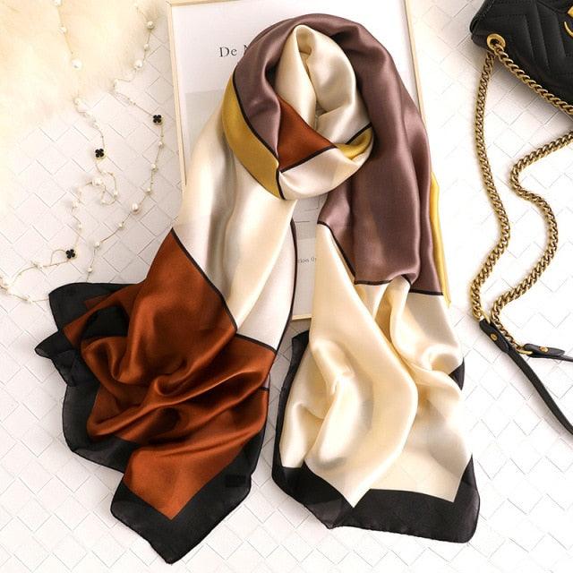 New Brand Designer Luxury  Winter Long Silk Scarf Shawls Wraps Print Cotton Scarf Stylish Head Wraps Scarves Hijabs Neck Scarves Lady Hijab For Female