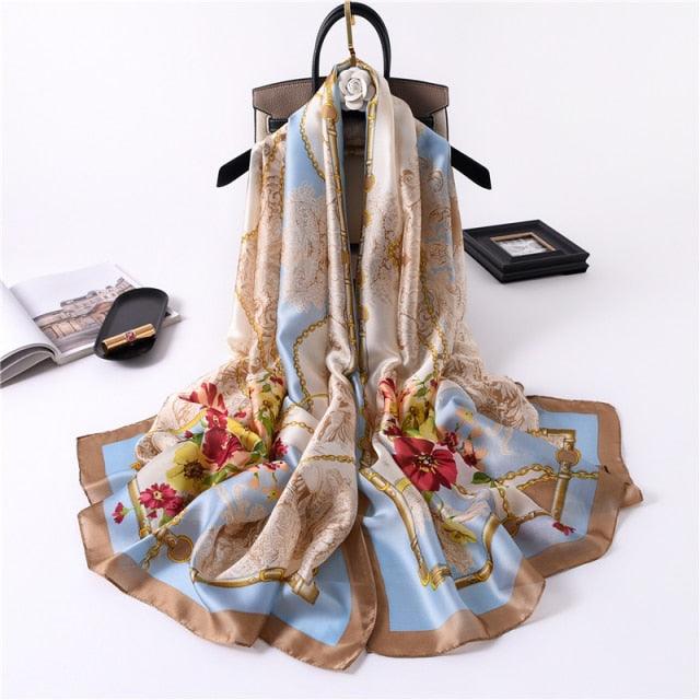 New Brand Designer Luxury  Winter Long Silk Scarf Shawls Wraps Print Cotton Scarf Stylish Head Wraps Scarves Hijabs Neck Scarves Lady Hijab For Female
