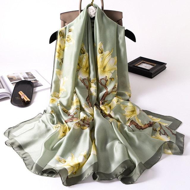 New Brand Designer Luxury  Winter Long Silk Scarf Shawls Wraps Print Cotton Scarf Stylish Head Wraps Scarves Hijabs Neck Scarves Lady Hijab For Female