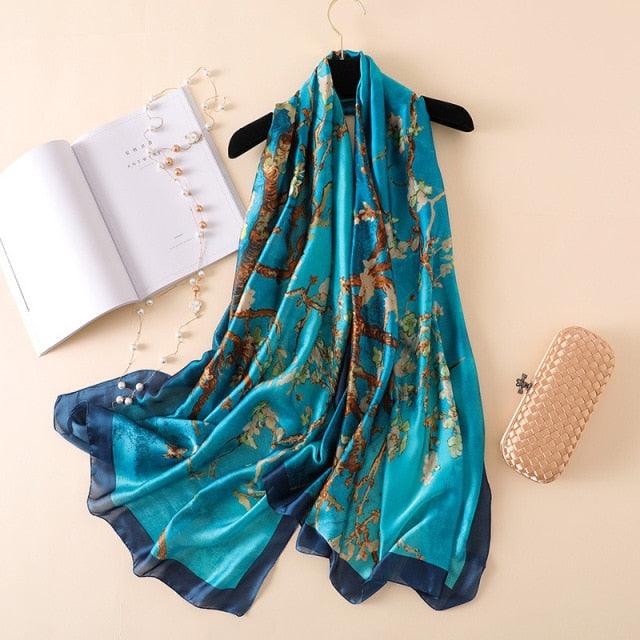 New Brand Designer Luxury  Winter Long Silk Scarf Shawls Wraps Print Cotton Scarf Stylish Head Wraps Scarves Hijabs Neck Scarves Lady Hijab For Female