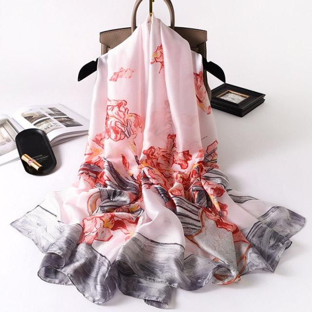 New Brand Designer Luxury  Winter Long Silk Scarf Shawls Wraps Print Cotton Scarf Stylish Head Wraps Scarves Hijabs Neck Scarves Lady Hijab For Female