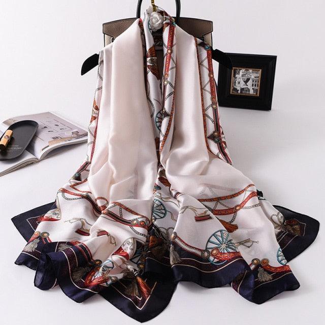 New Brand Designer Luxury  Winter Long Silk Scarf Shawls Wraps Print Cotton Scarf Stylish Head Wraps Scarves Hijabs Neck Scarves Lady Hijab For Female