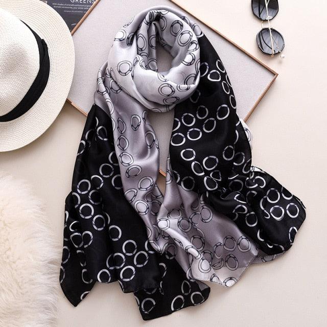 New Brand Designer Luxury  Winter Long Silk Scarf Shawls Wraps Print Cotton Scarf Stylish Head Wraps Scarves Hijabs Neck Scarves Lady Hijab For Female