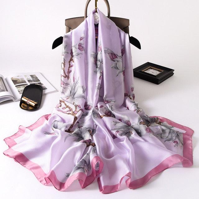 New Brand Designer Luxury  Winter Long Silk Scarf Shawls Wraps Print Cotton Scarf Stylish Head Wraps Scarves Hijabs Neck Scarves Lady Hijab For Female