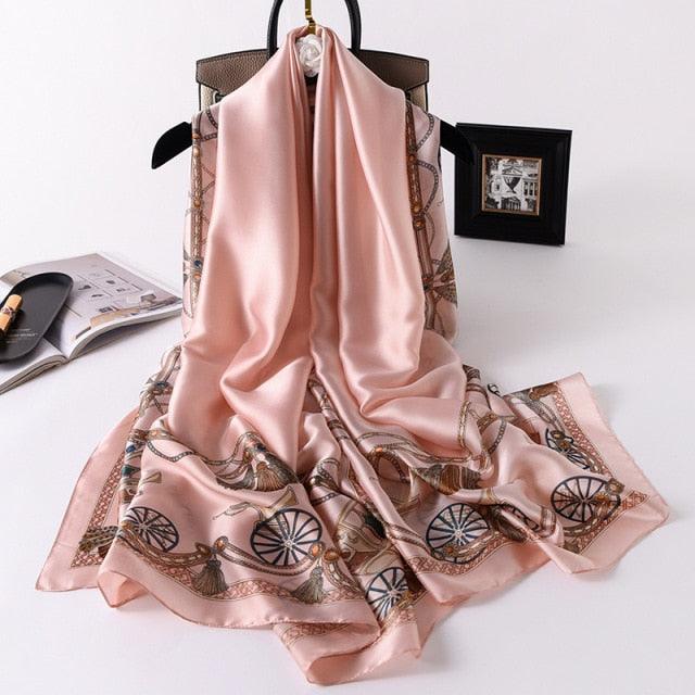 New Brand Designer Luxury  Winter Long Silk Scarf Shawls Wraps Print Cotton Scarf Stylish Head Wraps Scarves Hijabs Neck Scarves Lady Hijab For Female