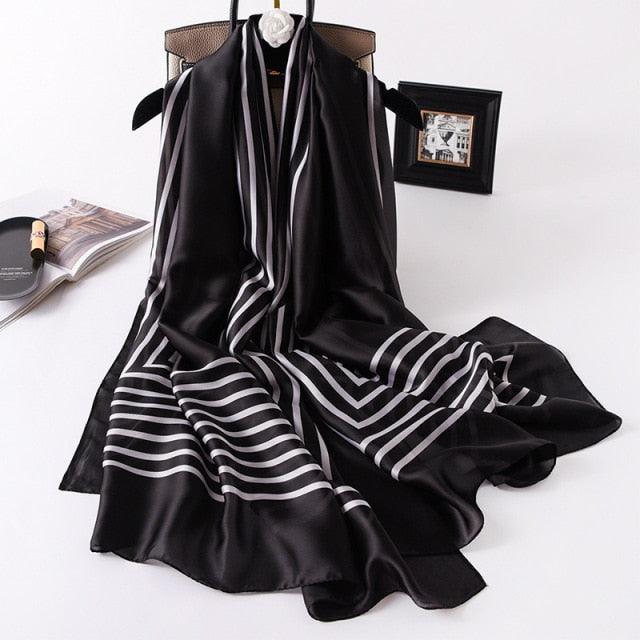 New Brand Designer Luxury  Winter Long Silk Scarf Shawls Wraps Print Cotton Scarf Stylish Head Wraps Scarves Hijabs Neck Scarves Lady Hijab For Female