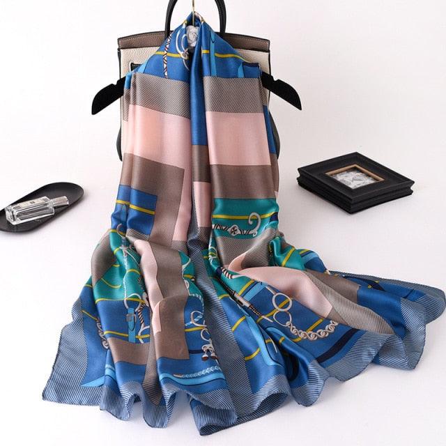 New Brand Designer Luxury  Winter Long Silk Scarf Shawls Wraps Print Cotton Scarf Stylish Head Wraps Scarves Hijabs Neck Scarves Lady Hijab For Female
