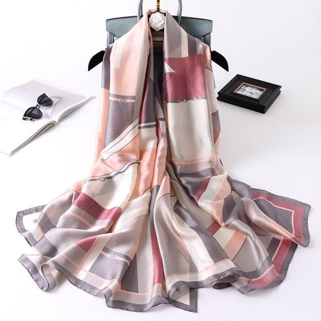 New Brand Designer Luxury  Winter Long Silk Scarf Shawls Wraps Print Cotton Scarf Stylish Head Wraps Scarves Hijabs Neck Scarves Lady Hijab For Female