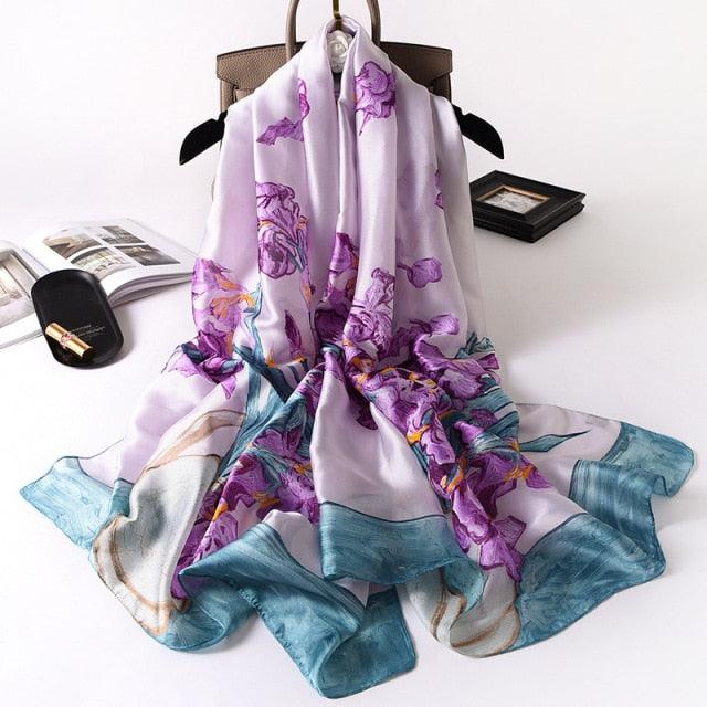 New Brand Designer Luxury  Winter Long Silk Scarf Shawls Wraps Print Cotton Scarf Stylish Head Wraps Scarves Hijabs Neck Scarves Lady Hijab For Female