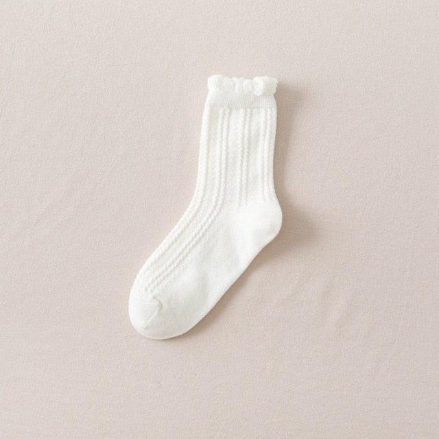 Ruffle Frilly Socks Kawaii Cotton Socks Cute Women Solid Color Warm Winter Running Cycling Climbing Unisex socks For Men And Women