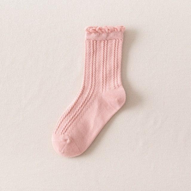Ruffle Frilly Socks Kawaii Cotton Socks Cute Women Solid Color Warm Winter Running Cycling Climbing Unisex socks For Men And Women