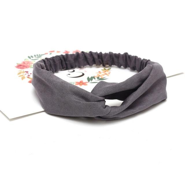New Women Suede Soft Solid Print Headbands Vintage Cross Knot Elastic Hairbands Bandanas Girls Hair Bands Gorgeous Hair Accessories For Women