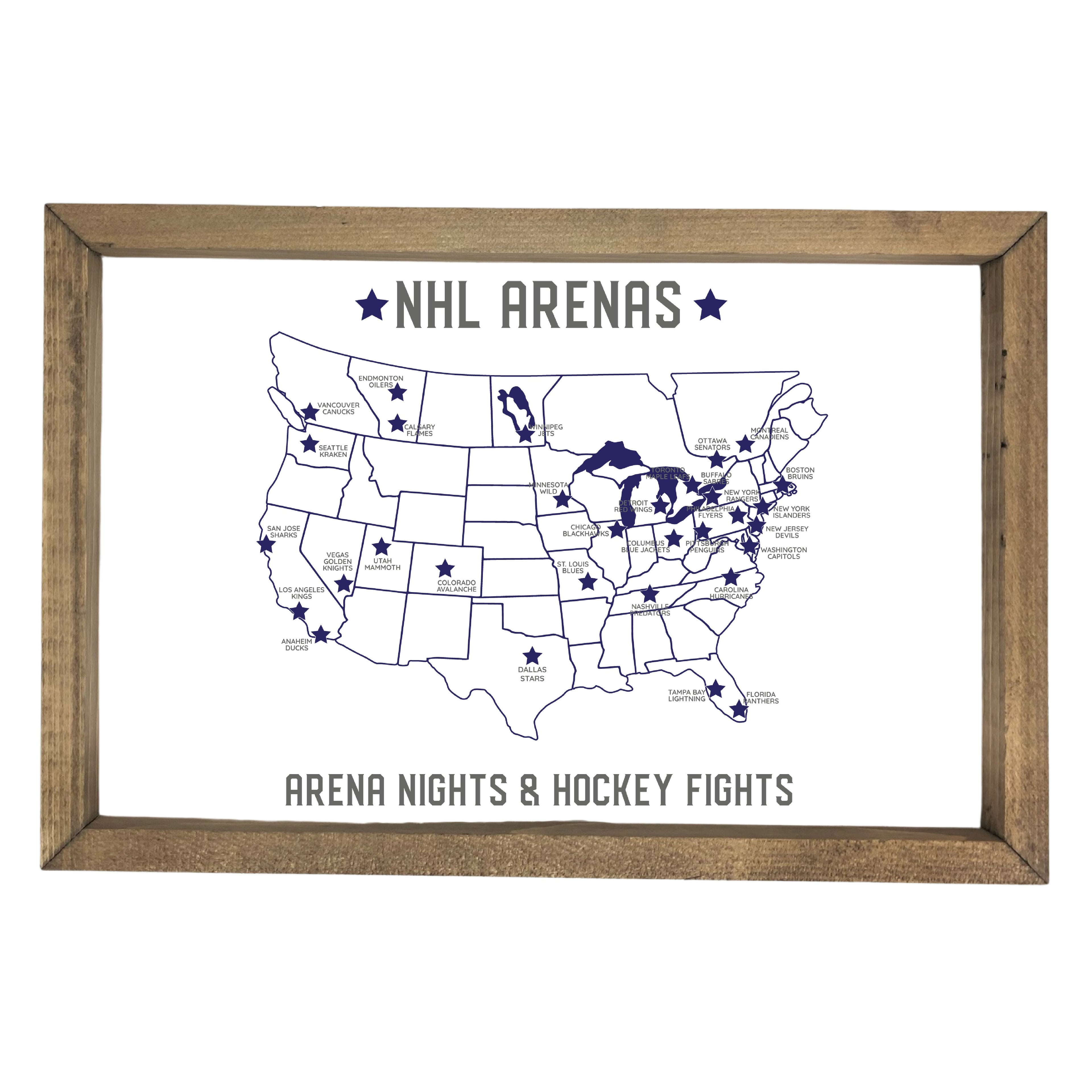 NHL Arena Map Pinboard