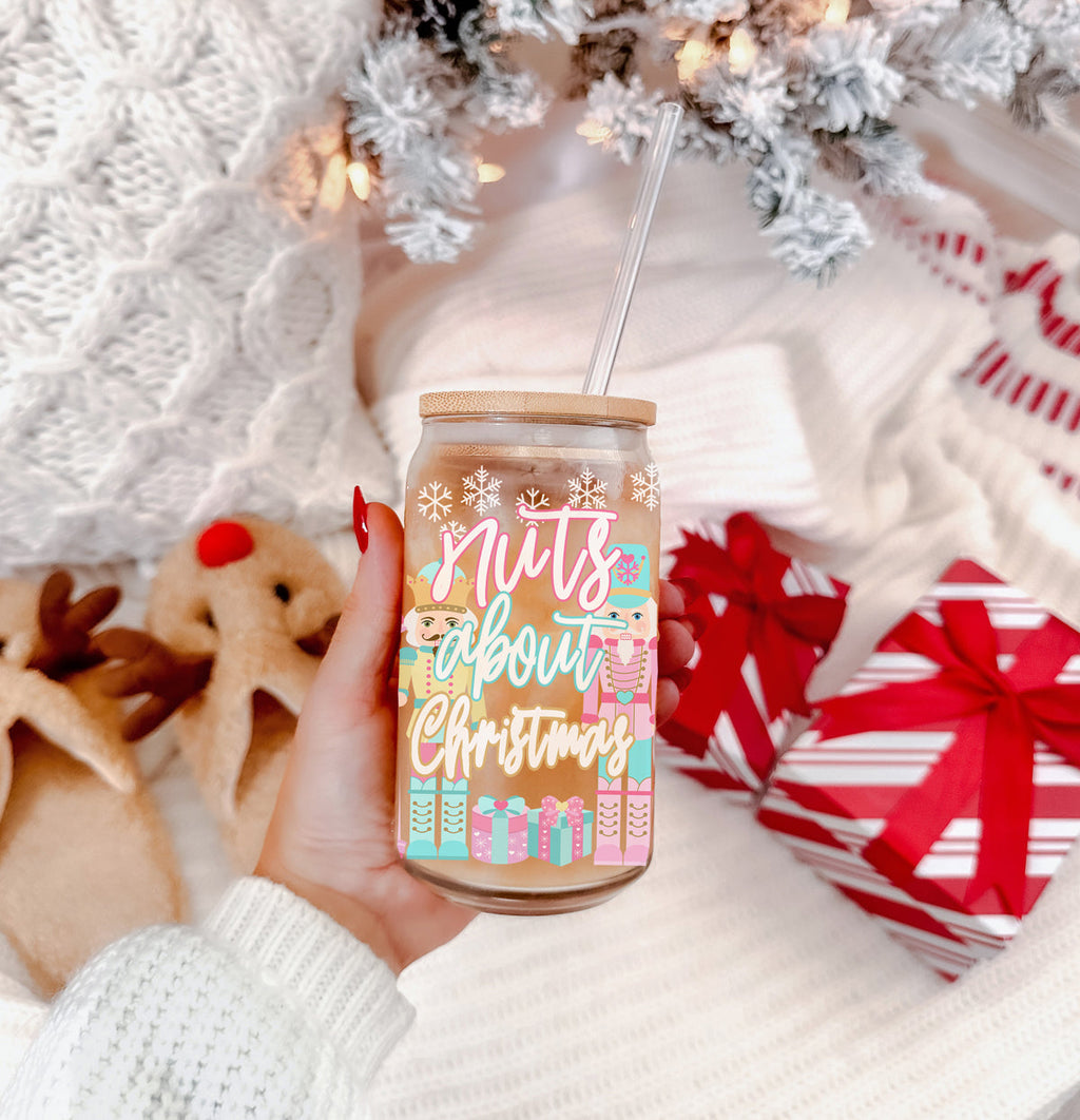 Nutcracker Nuts 17oz Glass Cup