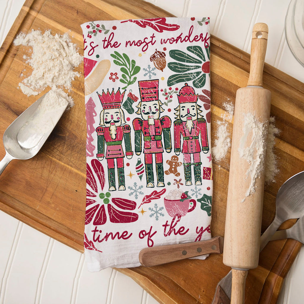 Boho Floral Nutcracker Kitchen Towel