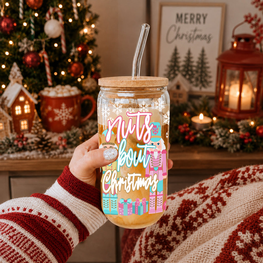 Nutcracker Nuts 17oz Glass Cup