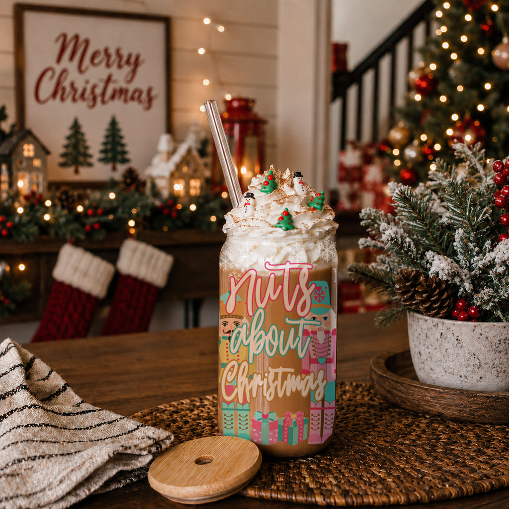 Nutcracker Nuts 17oz Glass Cup