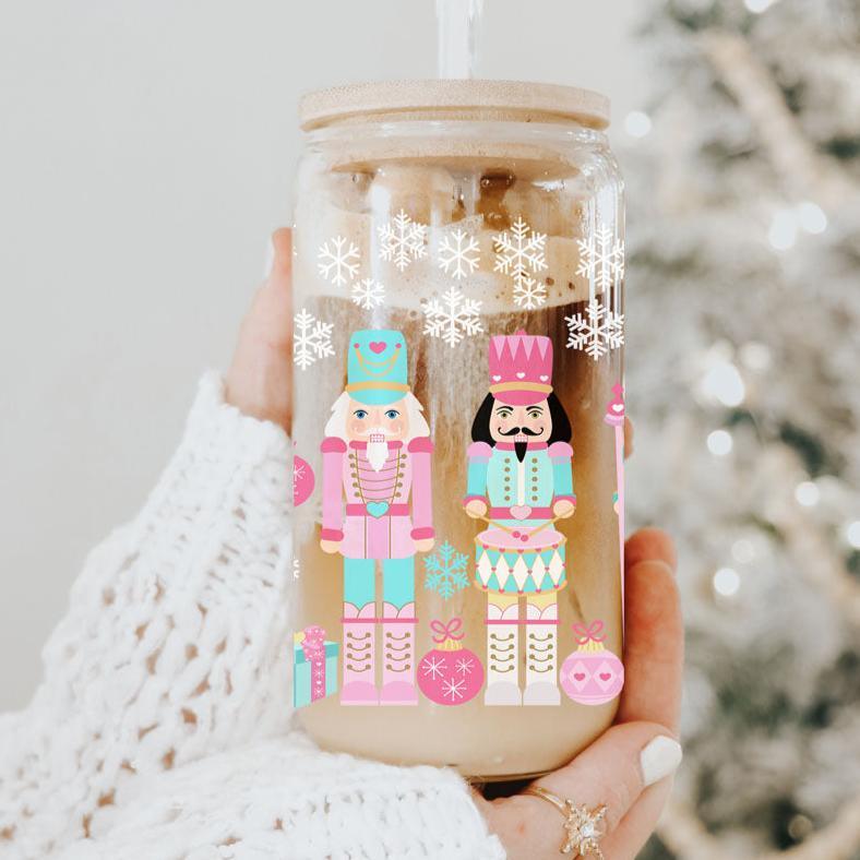 Nutcracker Nuts 17oz Glass Cup