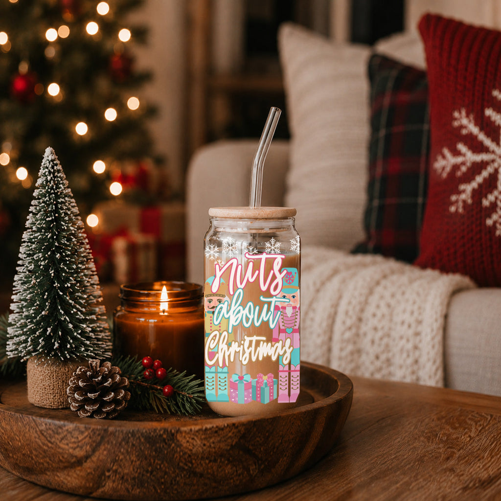 Nutcracker Nuts 17oz Glass Cup