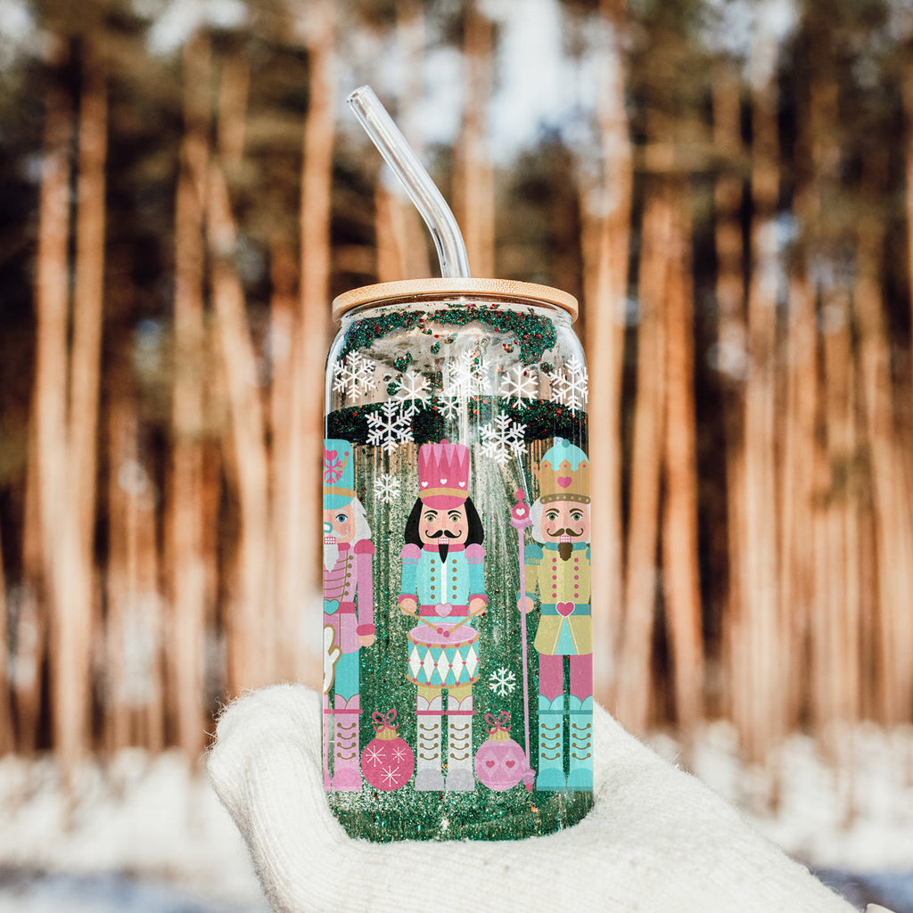 Nutcracker Nuts 17oz Glass Cup