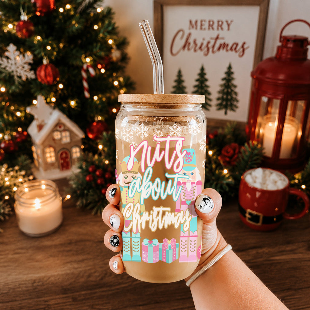 Nutcracker Nuts 17oz Glass Cup