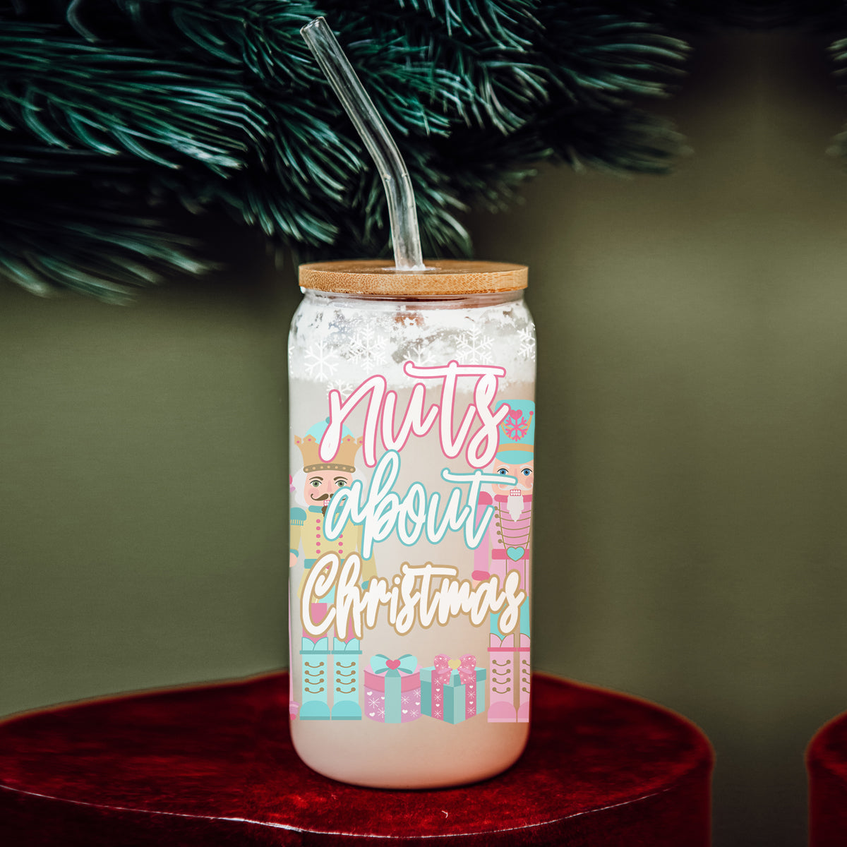 Nutcracker Nuts 17oz Glass Cup