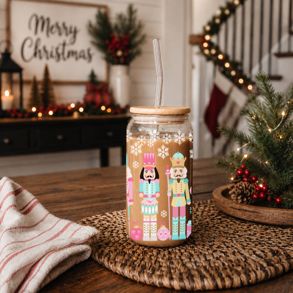Nutcracker Nuts 17oz Glass Cup