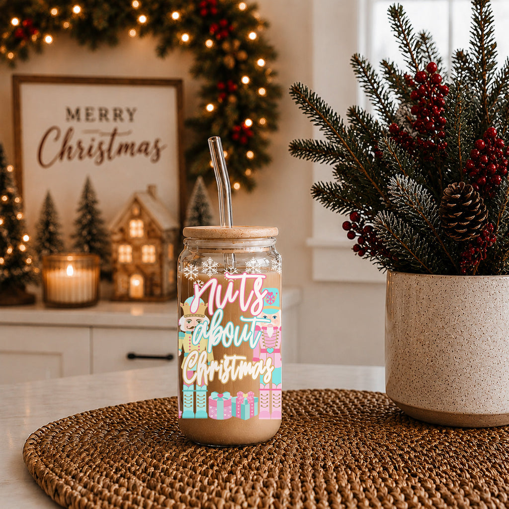 Nutcracker Nuts 17oz Glass Cup