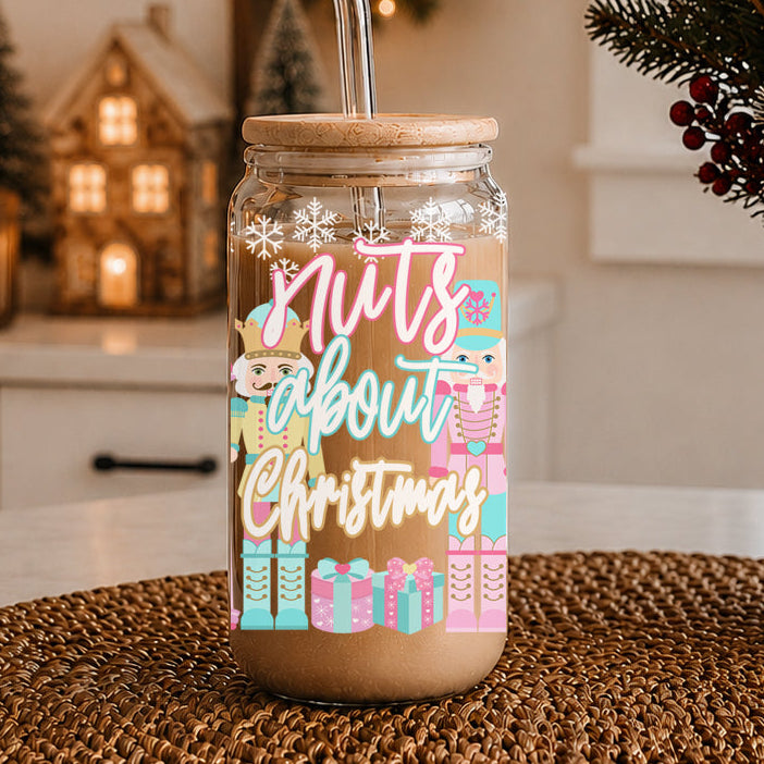 Nutcracker Nuts 17oz Glass Cup