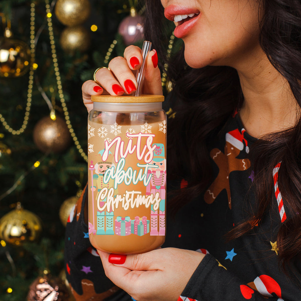 Nutcracker Nuts 17oz Glass Cup