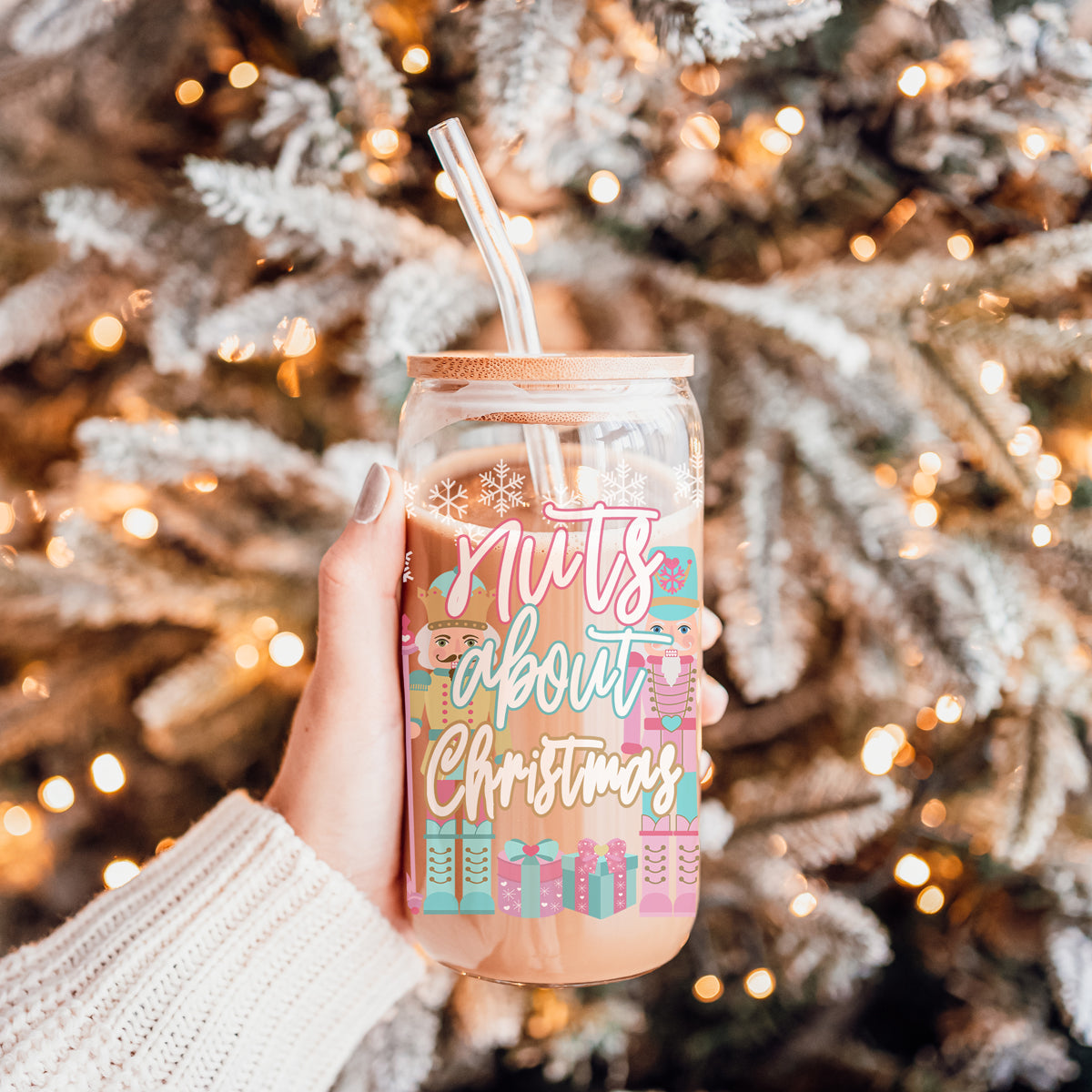 Nutcracker Nuts 17oz Glass Cup