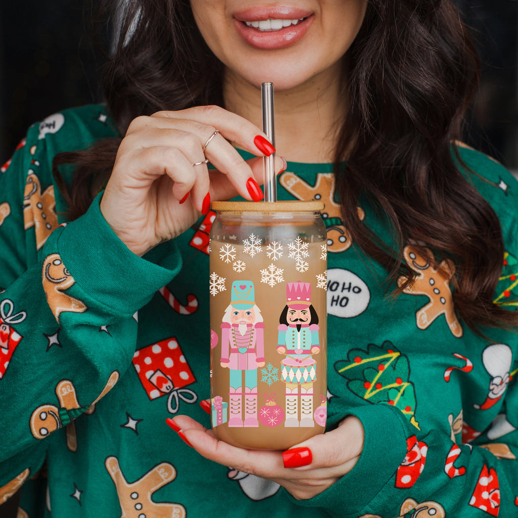 Nutcracker Nuts 17oz Glass Cup