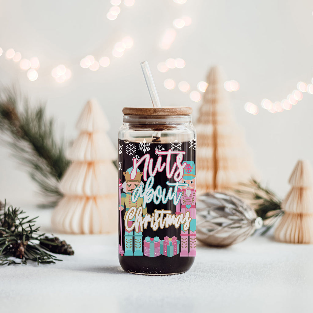 Nutcracker Nuts 17oz Glass Cup