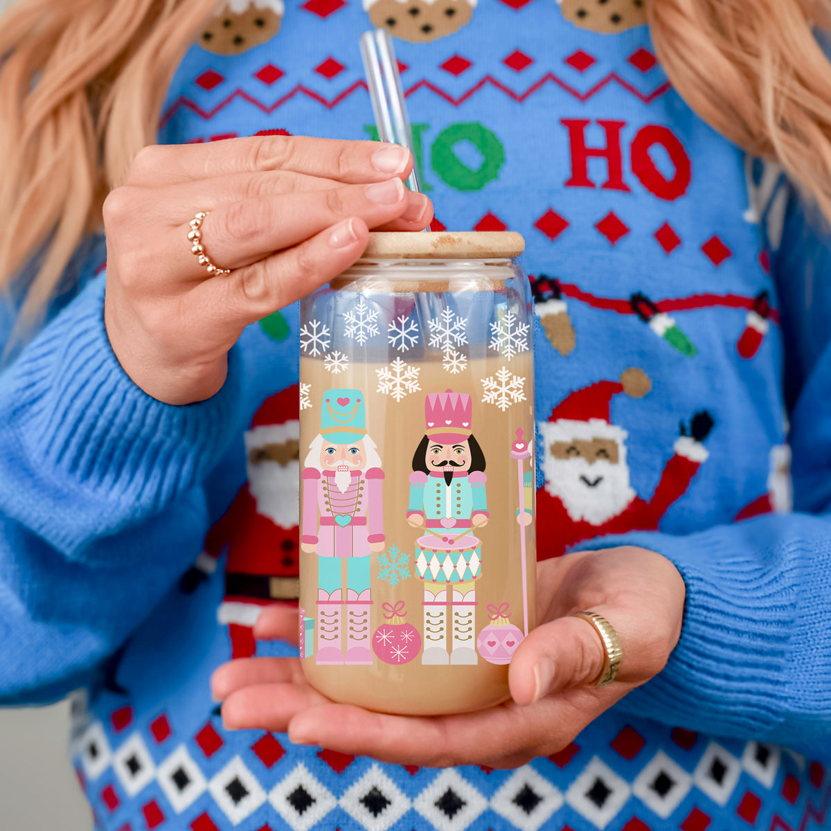 Nutcracker Nuts 17oz Glass Cup