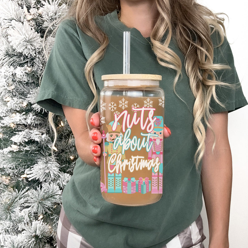 Nutcracker Nuts 17oz Glass Cup