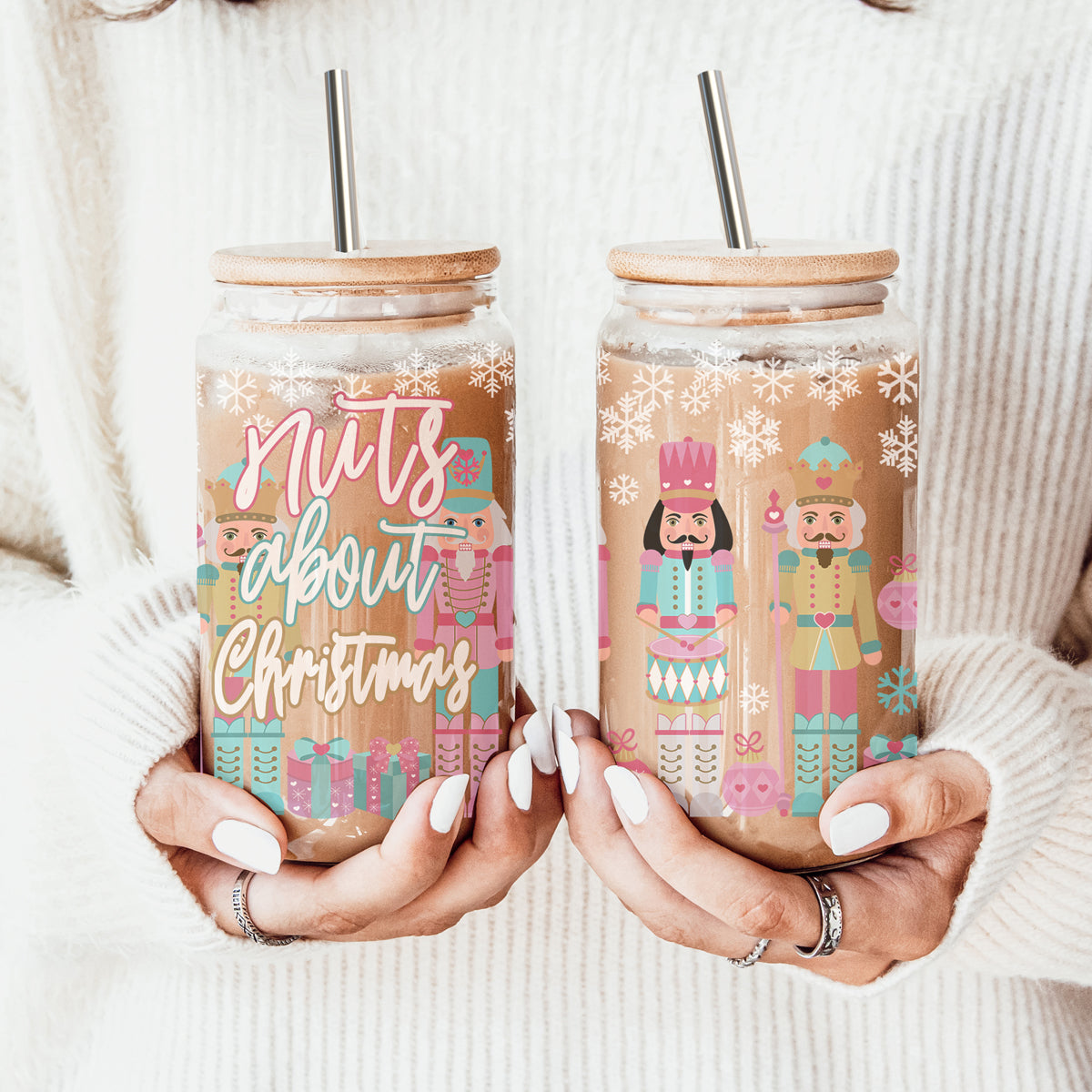 Nutcracker Nuts 17oz Glass Cup